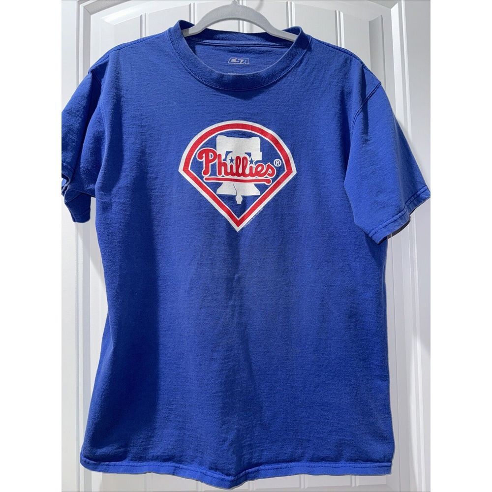 CSA Philadelphia Phillies T-Shirt Women Large Blue Short Sleeve MLB Graphic 2007